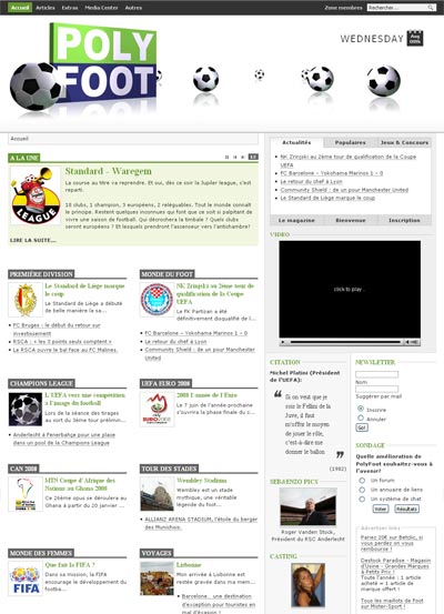 Polyfoot, site footbalistique